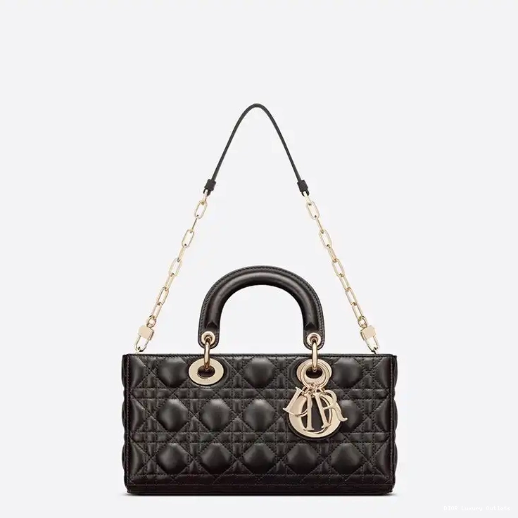 Cheap Medium Lady Cannage Lambskin D-Joy Black Bag 0616 Luxury